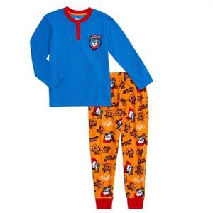 Kelloggs Frosted Flakes Boys Fleece Henley Pajama PJ Set NEW Size 8